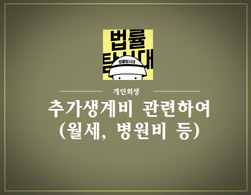 서울 개인회생 월세 추가생계비 보정권고
