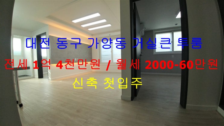 대전 동구 가양동 신축 첫입주 거실 큰 투룸 전세, 월세 모두 가능한 매물입니다 ^^