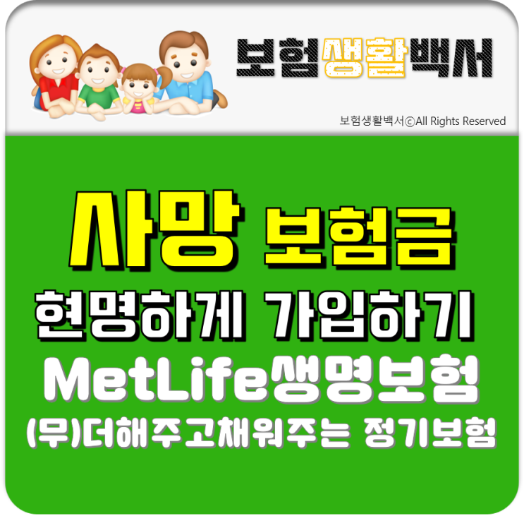  꼭 필요한 시기에 필요한 만큼 현명하게 사망보험금 준비하세요 - MetLife (무)더해주고채워주는정기보험