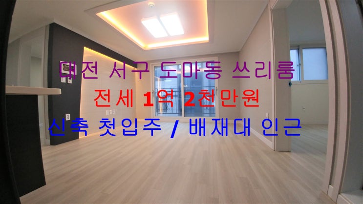  대전 서구 도마동 배재대 인근에 있는 신축 첫입주 쓰리룸 저렴한 전세 매물입니다 ^^