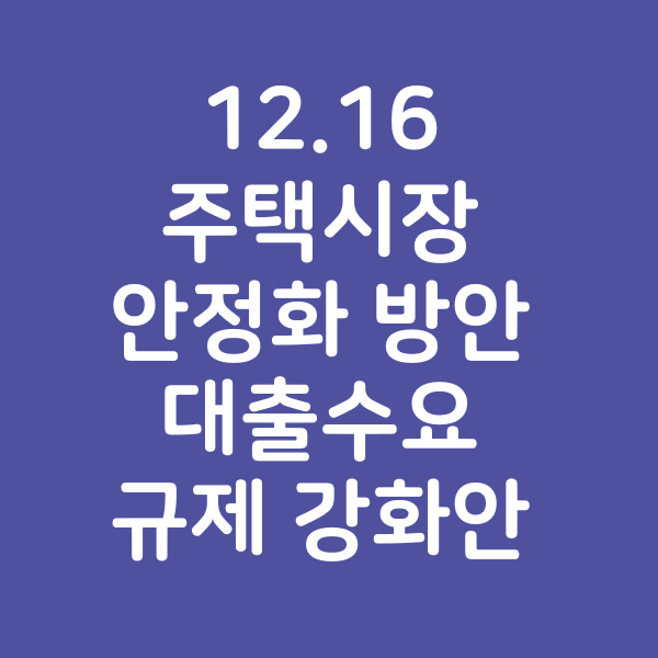  (긴급) 12.16 주택시장 안정화 방안 - 대출수요 규제 강화안 (1)