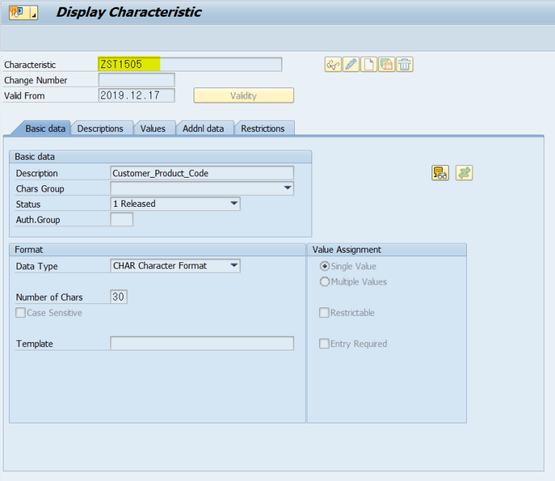SAP MM Material Master - Classification - General 에 등록된 데이터 찾기 ( MM01 ...