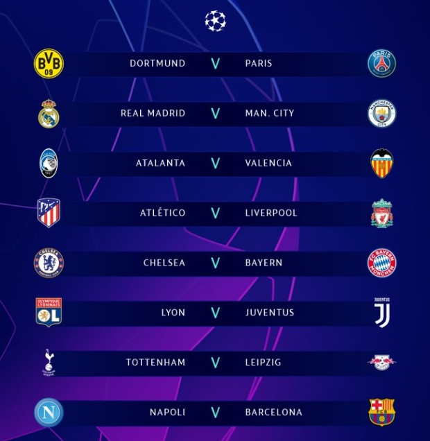 2019-2020 UEFA 챔피언스리그(UCL) 16강 / 유로파리그(UEL) 32강 대진 추첨 확정