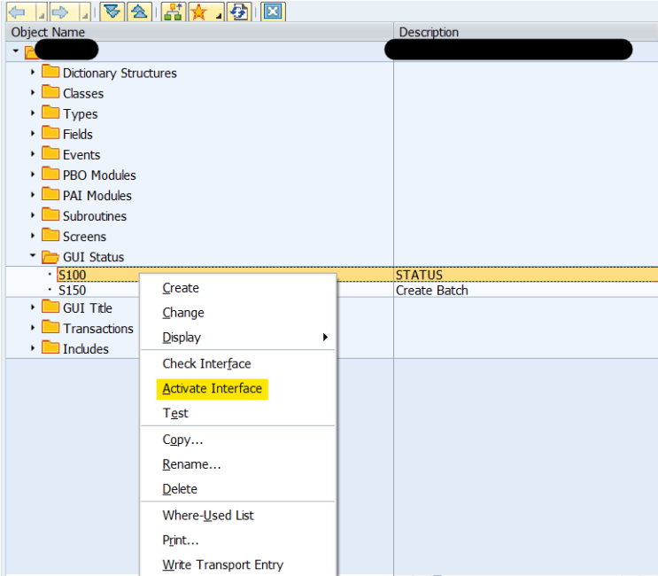 SAP ABAP GUI Status 변경 활성화