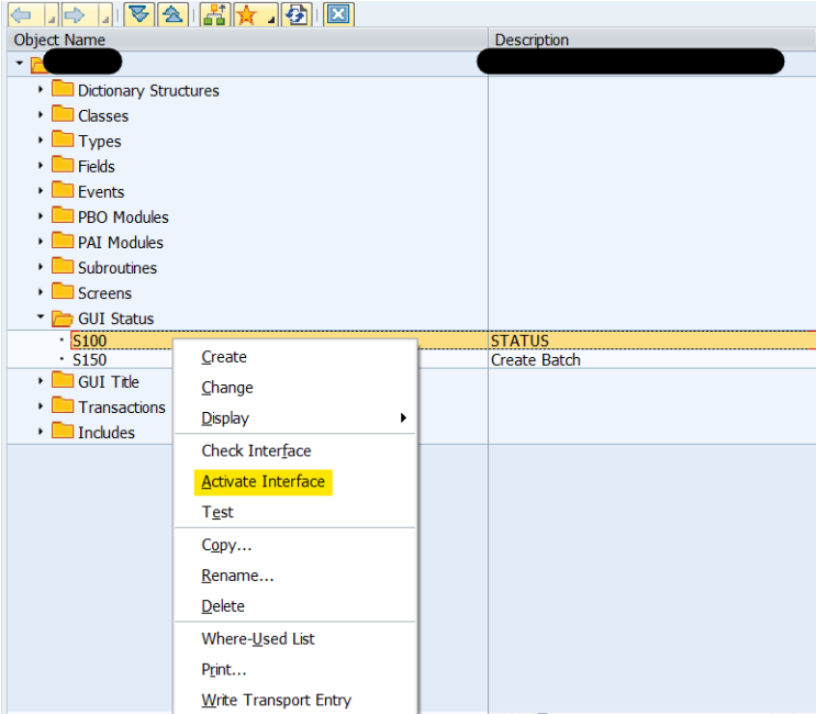  SAP ABAP GUI Status 변경 활성화