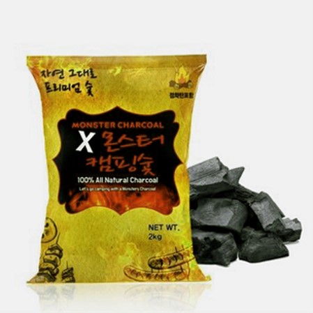  몬스터 캠핑 바베큐용 숯 2Kg 점화탄 동봉 참숯 BBQ (4,770원)