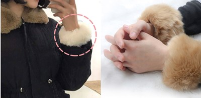  러블리 밍크 퍼 손목링 핸드워머
