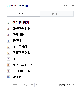 동아시안컵 한일전 중계 대한민국 VS 일본 전반전 황인범 골