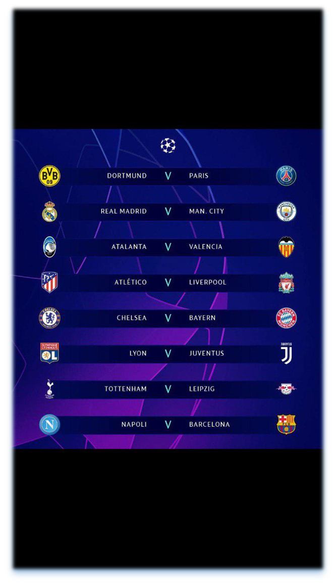  2019-2020UEFA챔피언스리그16강경기일정