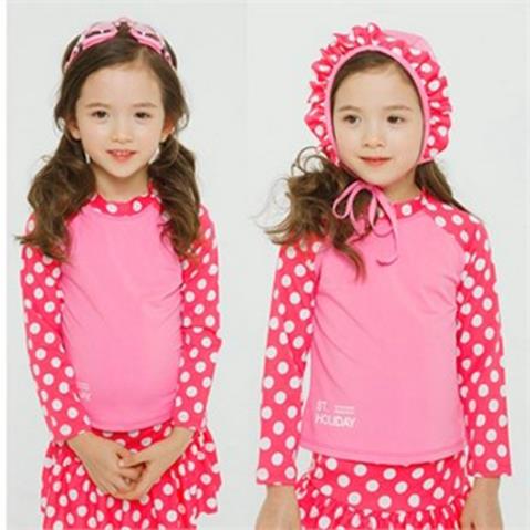  여아 래쉬가드 상하세트_ST217도트린 (19,800원)