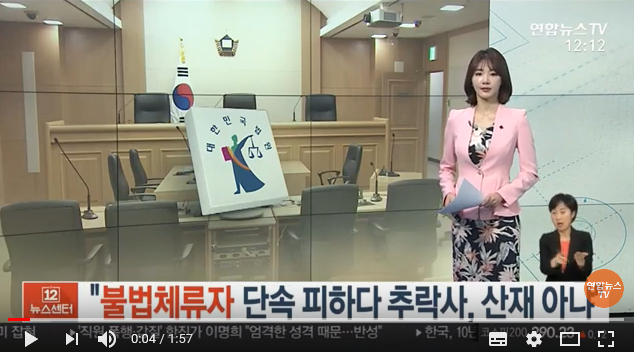 법원 "단속 피하다 추락사한 불법체류자, 산재 아냐" / 연합뉴스TV 법원 "단속 피하다 추락사한 불법체류자, 산재 아냐" / 연합뉴스TV