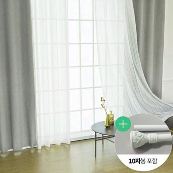 까르데코 까르데코 퍼펙트100%암막+심플라인레이스 긴창커튼4장+커튼봉10자 (163,200원)