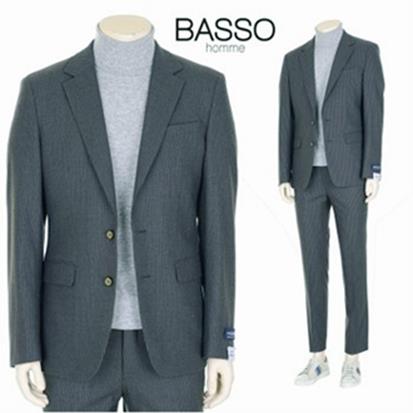  [바쏘옴므] 울100 브라운 이태리 수입 스트라이프 정장세트 (WSR3JT02AWSR3PT02A) (89,100원)