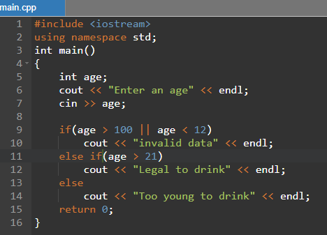 Lab 3. C++ 조건문(if, else if) 예 Lab 3. C++ 조건문(if, else if) 예