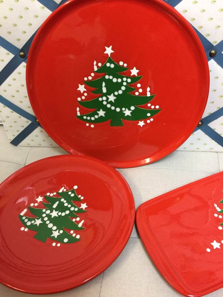 독일 크리스마스  빨강 접시들 ㅡ완료
