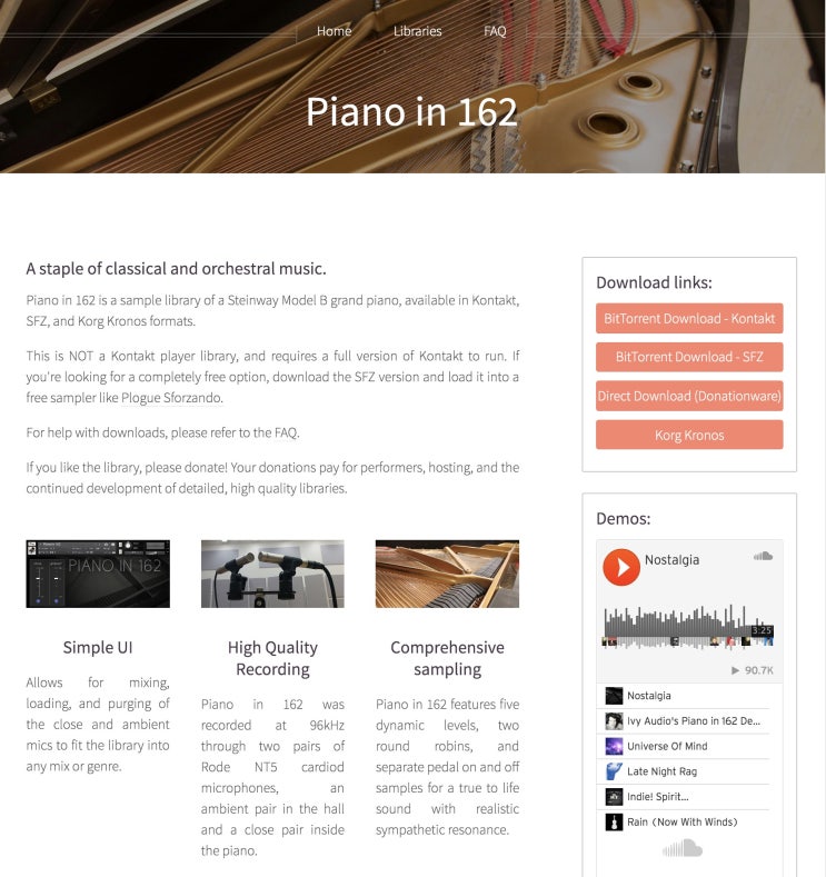 ✪ ivyaudio 아이비오디오 ☆ Piano in 162 피아노 (무료_SFZ / 콘탁_정식버전 1달러/ Steinway Model  B 스타인웨이 모델 /그랜드 피아노의 샘플 라이브러리 2.13GB) : 네이버 블로그