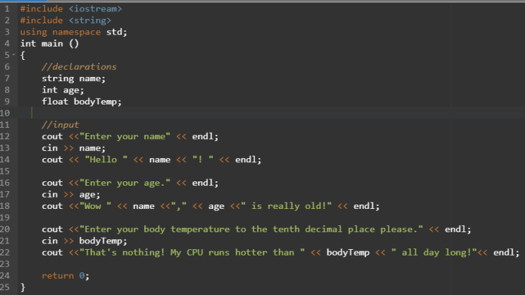 Lab 2. C++ cout, endl, cin 예