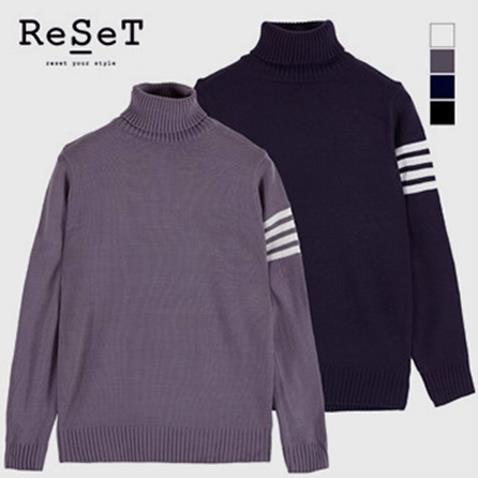  [리셋] 사선 무지 남자 목폴라 니트 SW5221 (17,900원)