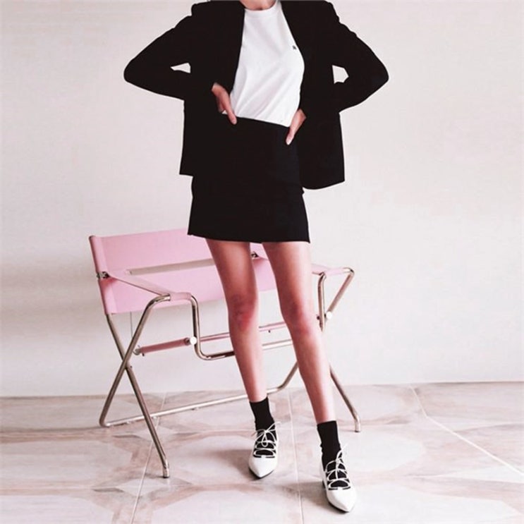 [ROSIER] slit mini skirt black (23,600원)