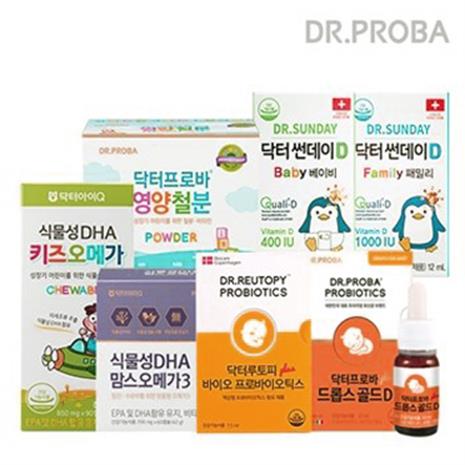닥터프로바 드롭스 골드D 비타민D/피부유산균/오메가3츄어블/유산균/철분 (21,500원)