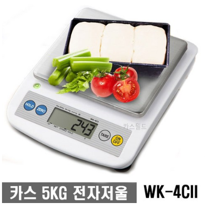  최저가 내일배송   카스 전자저울 업소용 가정용 WK-4C II 5KG 계량 저울 백라이트   [56,000원 ]