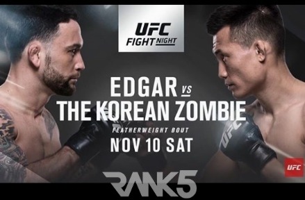 UFC 부산 정찬성 에드가 경기 9시 50분 예정