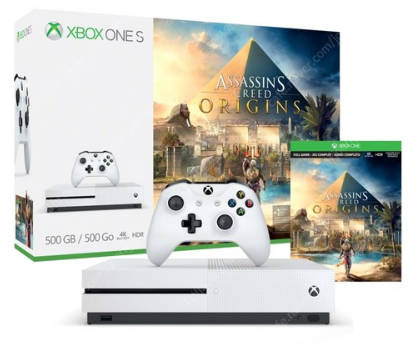  최저가 내일배송   마이크로소프트 XBOX ONE S 500GB + ASSASSINS CREED ORIGINS 게임 번들   [179,000원]