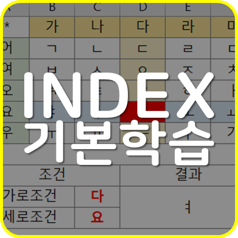  엑셀 INDEX & MATCH 함수 콜라보 기초학습