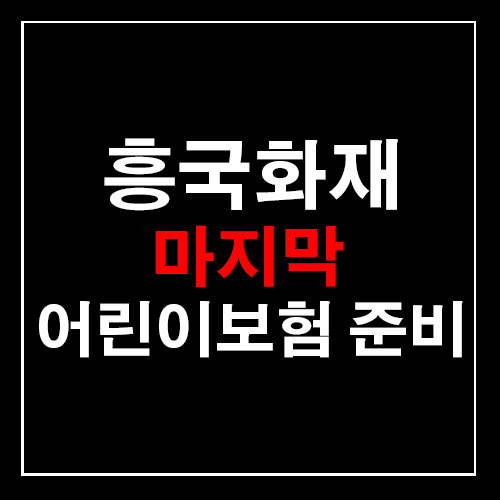  흥국 마지막 어린이보험 준비