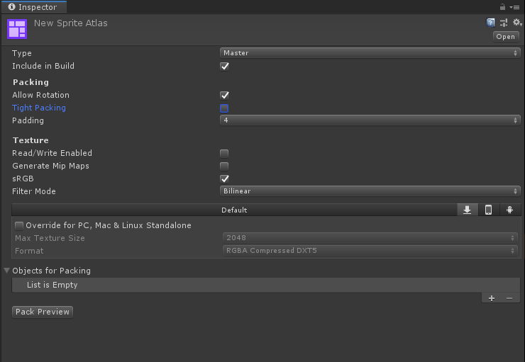  [Unity] 이제 Sprite Packer 는 그만. Sprite Atlas 를 사용하자