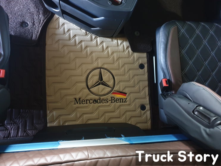  벤츠 악트로스(ACTROS) 가죽시트,바닥매트,침대커버,블랙박스!