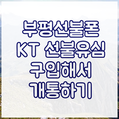  부평선불폰 KT 선불유심 구입 후 개통하기