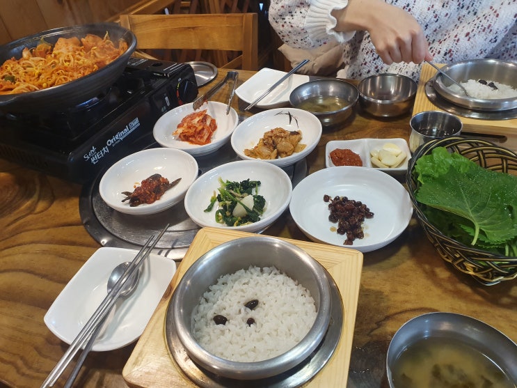 제주시내점심맛집 광평도새기촌 7천원 흑돼지두루치기+돌솥밥