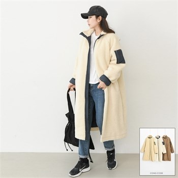   콩코드데일리 JA225 뽀글이 롱 테디베어 코트 