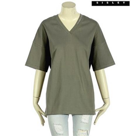 시슬리 베이직 브이넥 반팔 티셔츠 SATSC3931-LK (64,000원)