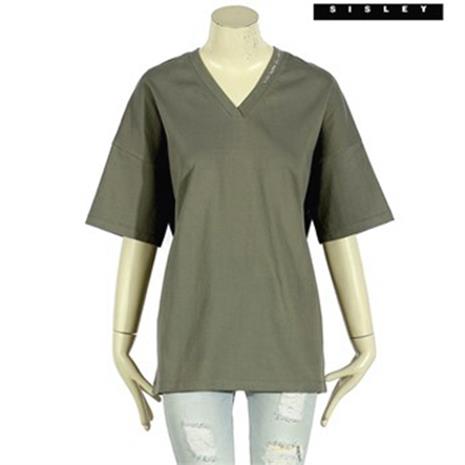  시슬리 베이직 브이넥 반팔 티셔츠 SATSC3931-LK (64,000원)