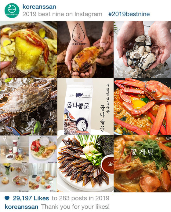  인스타그램 2019베스트나인 만들기 (대한민국농수산 베스트메뉴)