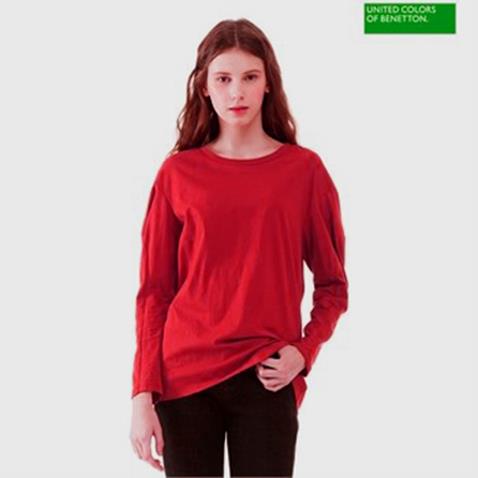  베네통 소매포인트 티셔츠 BATS24741-OR (22,250원)