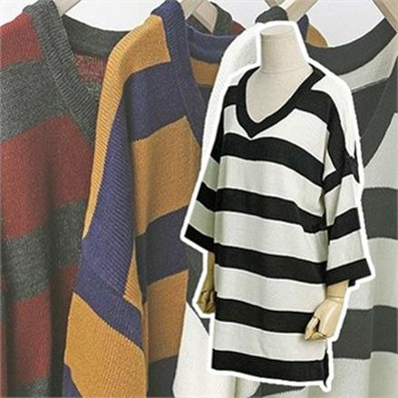  빅사이즈 오버핏 빅 단가라 루즈 니트 티 L19A064 (31,800원)