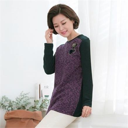 엄마옷 마담4060 방울배색티셔츠 QTE910002 (33,900원)