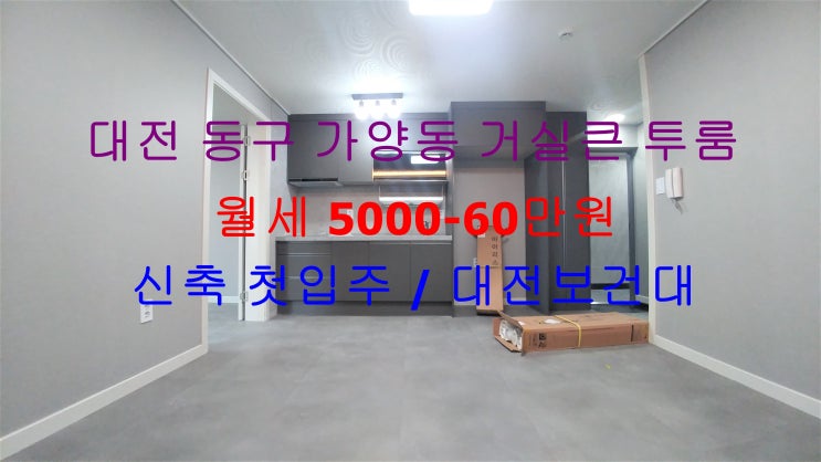 대전 동구 가양동 대전보건대 인근에 있는 신축 첫입주 거실큰 투룸 월세 매물입니다 ^^