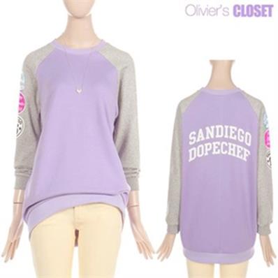  [한정수량/하프단독][올리비에스클로젯]패치나염 맨투맨티셔츠_O1903TS902 (13,900원)