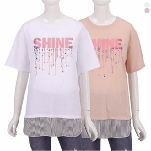 [코인코즈] W몰 프린트 우븐배색 티셔츠 ZW9ME541 (12,920원)