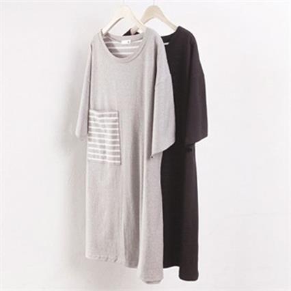  [알파룩] 0080RL903 단가라 배색 포켓 티 NB (22,900원)