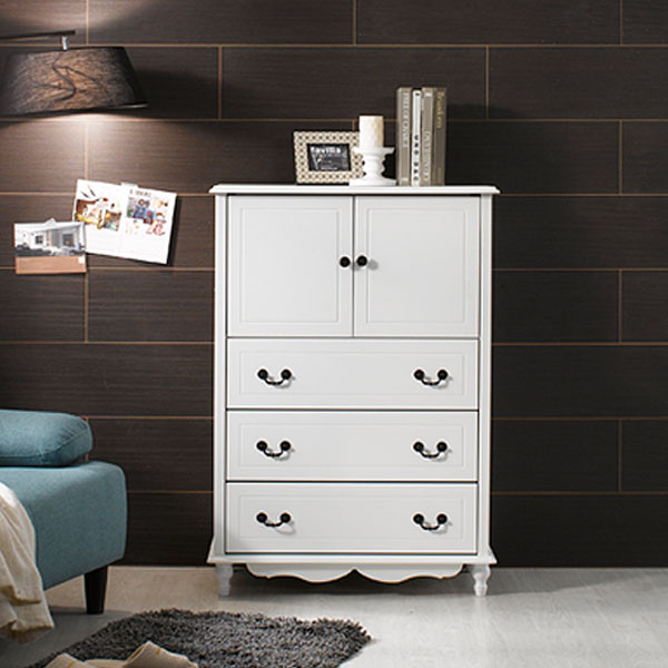   까로네까사 페이 클래식 양문수납 서랍장 yr004 화이트 