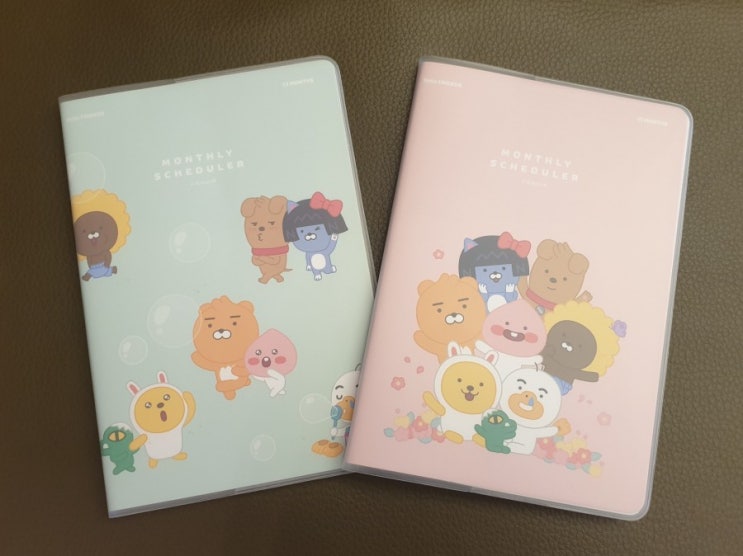  카카오프렌즈 다이어리 리틀프렌즈 먼슬리 플래너 만년형 핑크,민트