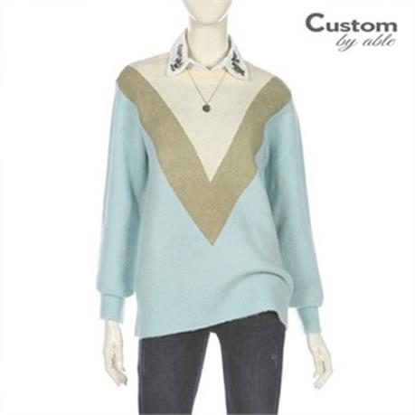 [CUSTOMABLE]브이 배색 풀오버 니트_C1912KN227D (27,810원)