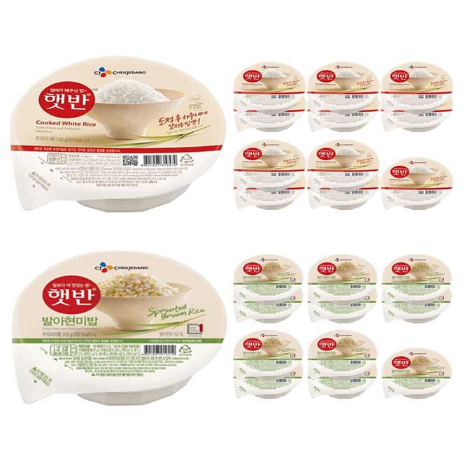   햇반 백미밥 210 g 12p  현미밥 210 g 12p 세트 2종 1세트 
