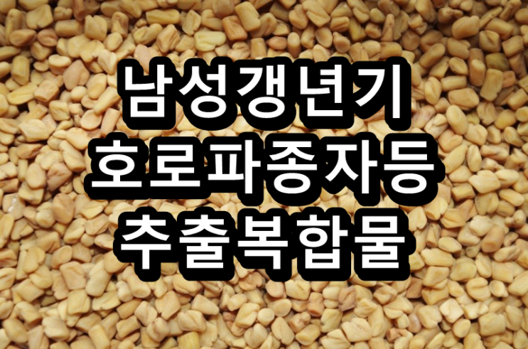  남성 갱년기, 그리고 호로파종자 등 추출복합물