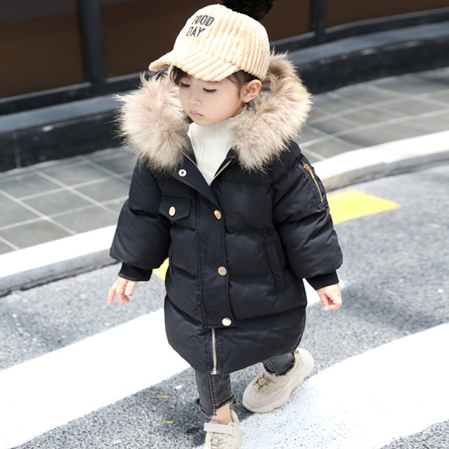   꼼마제이 키즈 롱패딩 유아 라쿤 패딩 
